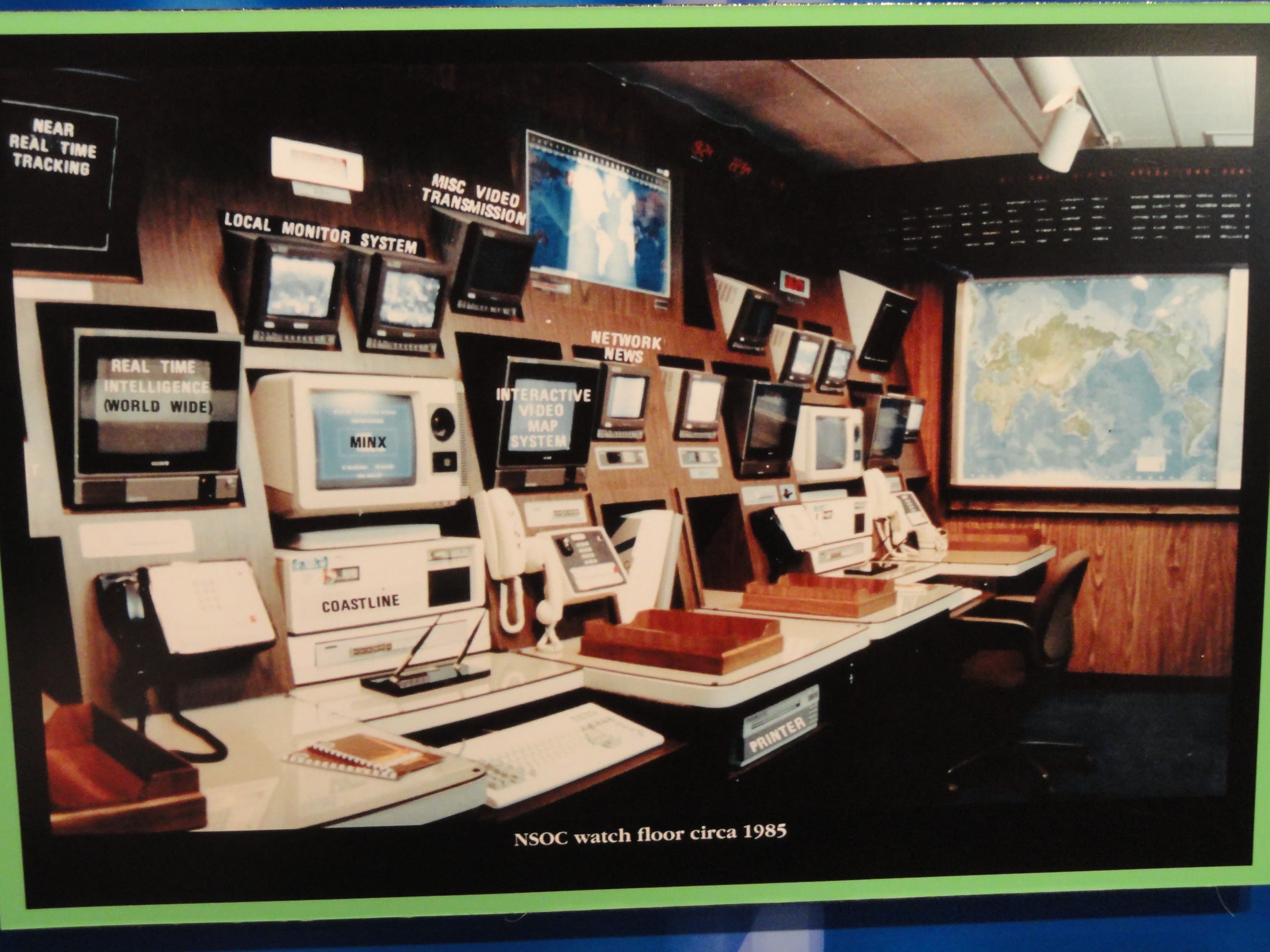 National Security Operations Center, circa 1985, photographed at the National Cryptologic Museum. CC0 public domain dedication.